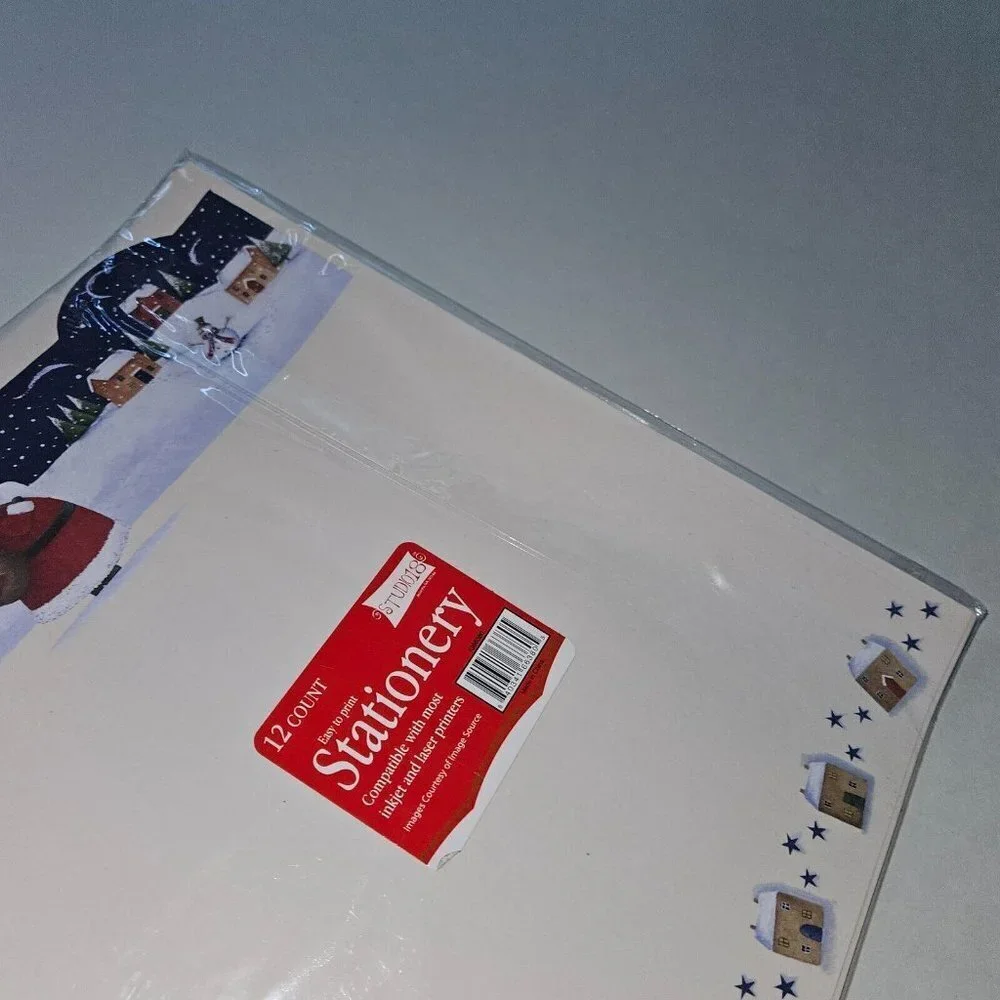 NEW 4 Packs 8.5x11 Letter Paper Stationary Studio G Santa Christmas 12 sheet/pk